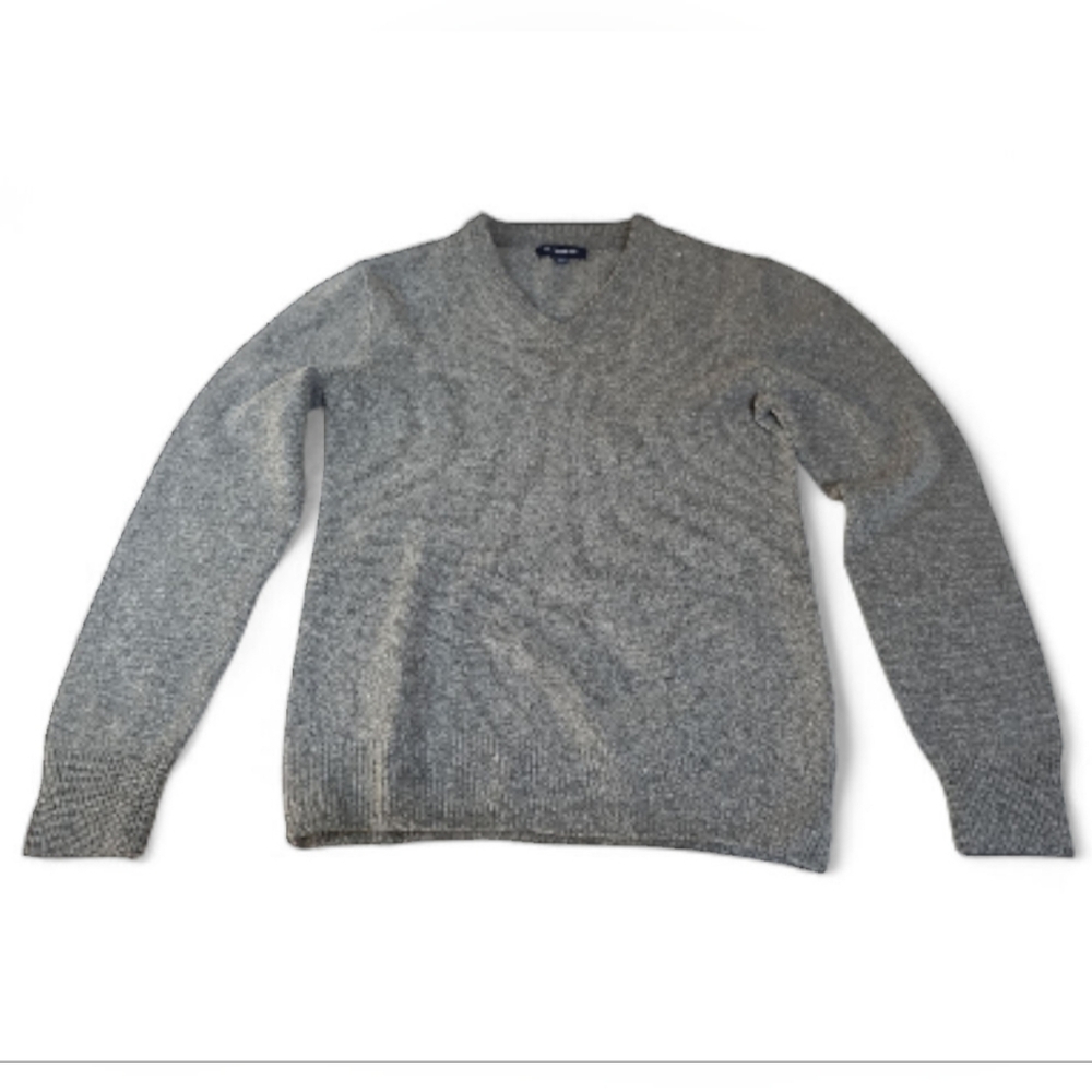 Croft & Barrow Women's Wool Blend Gray V-Neck Sweater Pullover Classic Fit Med